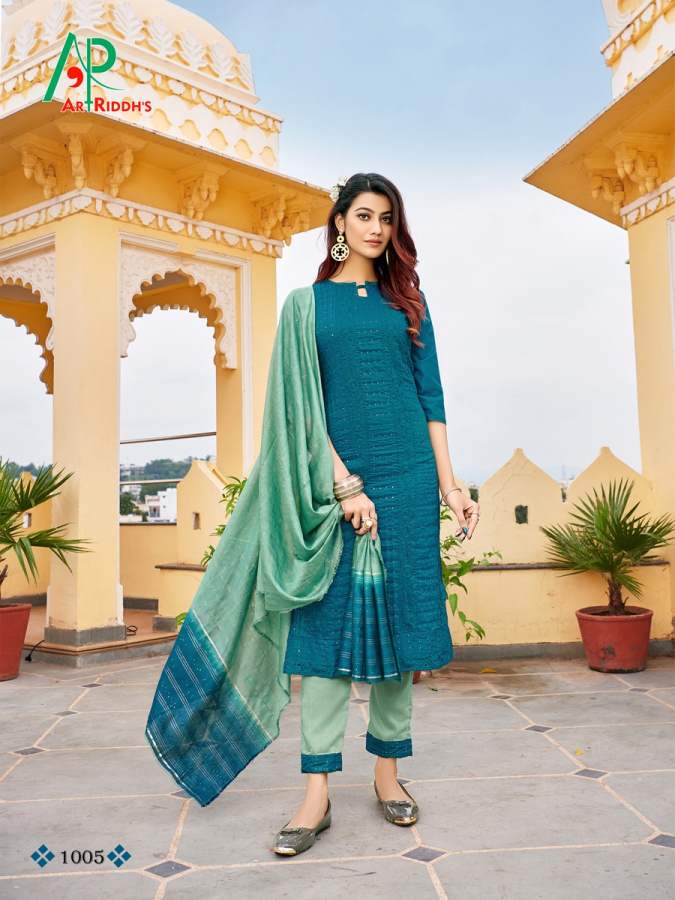 Art Riddhs Ferin Festive Wear Pure Masleen Ready Made Salwar Suit Collection